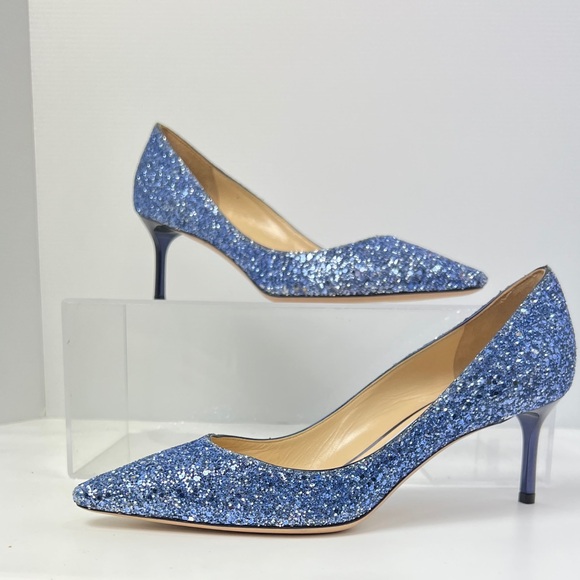 Jimmy Choo: New Sparkling glitter Blue Heels, size 39, - Picture 5 of 14